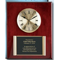 Piano Finish Solid Wood Plaque w/ Clock (12"x15")